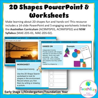 2D Shapes PowerPoint & Worksheets | Kindergarten & Foundation | Australian & NSW Curriculum - image 1 of 4