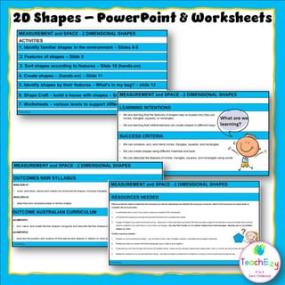 2D Shapes PowerPoint & Worksheets | Kindergarten & Foundation | Australian & NSW Curriculum - image 2 of 4