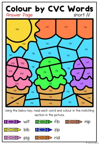 Colour by CVC Words- Short /i/ Focus - image 5 of 7