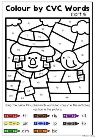 Colour by CVC Words- Short /i/ Focus - image 2 of 7