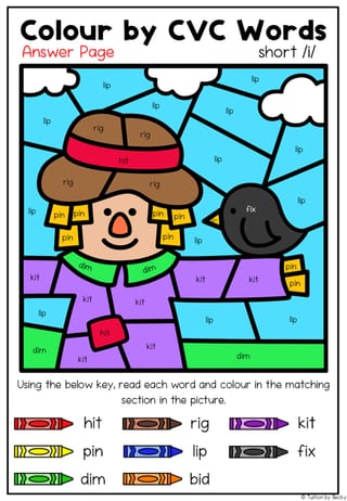Colour by CVC Words- Short /i/ Focus - image 3 of 7