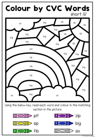 Colour by CVC Words- Short /i/ Focus - image 6 of 7
