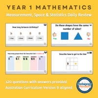 Year 1 Mathematics Daily Review (Measurement, Space & Statistics)