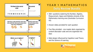 Year 1 Mathematics Daily Review Bundle - image 2 of 5