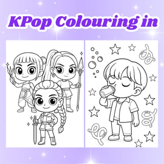 K-pop Demon Hunters Inspired Colouring Pack – Free Download - image 1 of 1