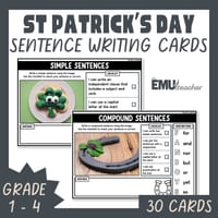 St Patrick's Day Sentence Writing Prompts Improve Sentence Structure & Punctuation - thumbnail 1 of 8