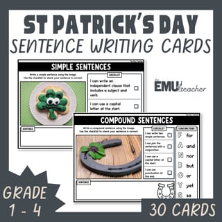 St Patrick's Day Sentence Writing Prompts Improve Sentence Structure & Punctuation - image 1 of 8