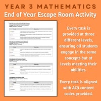 Year 3 Mathematics Christmas Escape Room - End of Year Summative Task - thumbnail 3 of 3