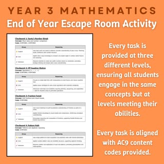 Year 3 Mathematics Christmas Escape Room - End of Year Summative Task - image 3 of 3