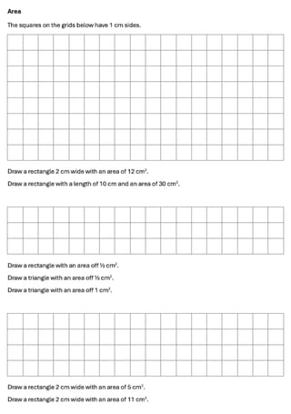 Length, Perimeter and Area Year 4 Worksheets - image 4 of 5