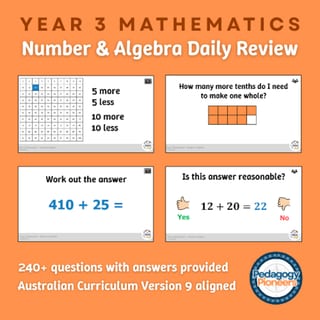 Year 3 Mathematics Daily Review (Number & Algebra) - image 1 of 4