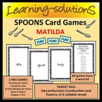 MATILDA - 2 Free Card Games - SPOONS - 3 Syllable Words - thumbnail 1 of 1