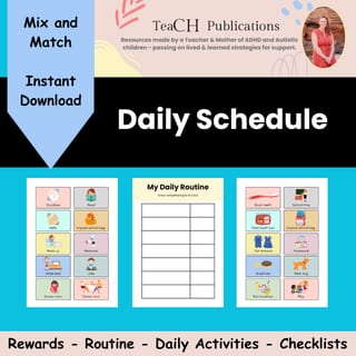 Autism Helper Visual Schedule Executive Functioning Kids with ADHD Chore Chart - image 3 of 5