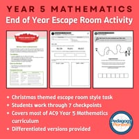 Year 5 Mathematics Christmas Escape Room - End of Year Summative Task