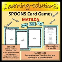 MATILDA by Roald Dahl - 50 SPOONS GAMES Targeting Three Syllable Words - thumbnail 1 of 1