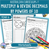 Australian Curriculum v9 Year 6 Multiplying and Dividing Decimals by Powers of 10 - thumbnail 1 of 4