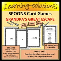 GRANDPA'S GREAT ESCAPE - 12 SPOONS Card Games Targeting Fluency - thumbnail 1 of 1