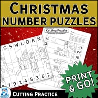 Christmas Number Sequencing Puzzles | Cutting skills, Colouring - thumbnail 1 of 3
