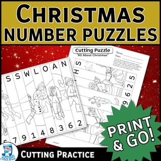 Christmas Number Sequencing Puzzles | Cutting skills, Colouring - image 1 of 3