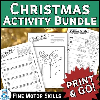 Christmas Activity Bundle: Number Puzzles, Dot to Dot & Line Tracing Fun! - image 1 of 3