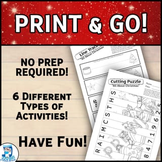 Christmas Activity Bundle: Number Puzzles, Dot to Dot & Line Tracing Fun! - image 2 of 3
