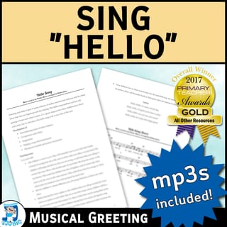 Hello Song | Original Song, Teaching Notes | Greeting Song, Action Song, Back to school activity. - image 1 of 3