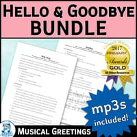 Hello and Goodbye Song Bundle | PreK to Foundation | Original Songs, Teaching Notes
