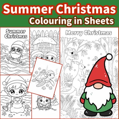 Australian Christmas Colouring Page