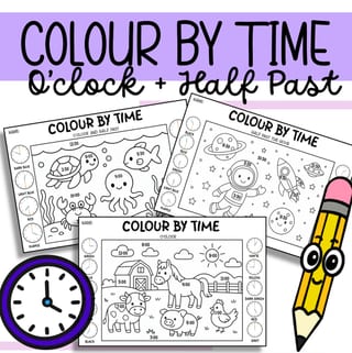 COLOUR BY TIME- O’CLOCK & HALF PAST (DIFFERENTIATED) - image 1 of 2