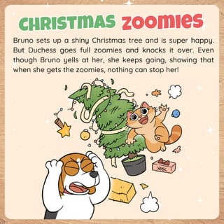 Christmas Zoomies Colouring Set, Fun Kids Comic, Cat and Dog Colouring Pages - image 8 of 8