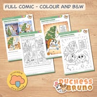 Christmas Zoomies Colouring Set, Fun Kids Comic, Cat and Dog Colouring Pages - thumbnail 3 of 8