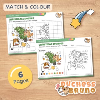 Christmas Zoomies Colouring Set, Fun Kids Comic, Cat and Dog Colouring Pages - image 4 of 8