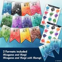 Japanese Zodiac Display Pack - Watercolour, Hand drawn style - thumbnail 2 of 3