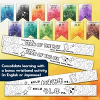 Japanese Zodiac Display Pack - Watercolour, Hand drawn style - thumbnail 3 of 3