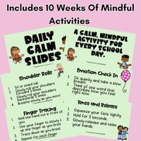 Daily Calm Slides | 10 Weeks of Mindful Classroom Activities | Student Behaviour - thumbnail 2 of 3