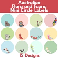 Australian Flora and Fauna Mini Circle Labels in PDF and PPT - thumbnail 1 of 1