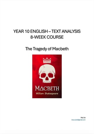 The Ultimate 8-Week Macbeth Workbook: From Context to Essay Mastery (Year 10) - image 1 of 1