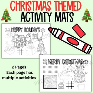 Christmas Activity Themed Pages / Placemats End of Year Activity - image 1 of 3