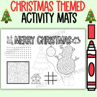 Christmas Activity Themed Pages / Placemats End of Year Activity - image 2 of 3