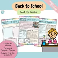 Meet The Teacher - Editable Back to School Set (Muted Rainbow) - thumbnail 1 of 4