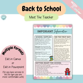 Meet The Teacher - Editable Back to School Set (Muted Rainbow) - image 3 of 4