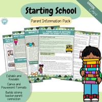 Starting School - Editable Parent Handouts (Green Oasis)