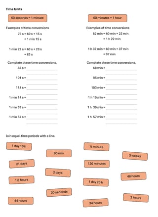 Time Year 4 Worksheets - image 3 of 5
