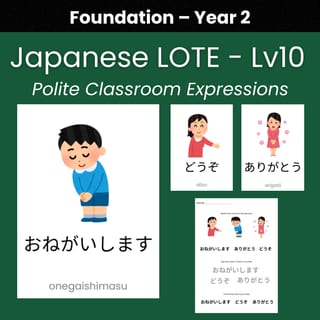 Japanese LOTE – Level 10 | Polite Classroom Expressions (Foundation – Year 2) - image 1 of 1