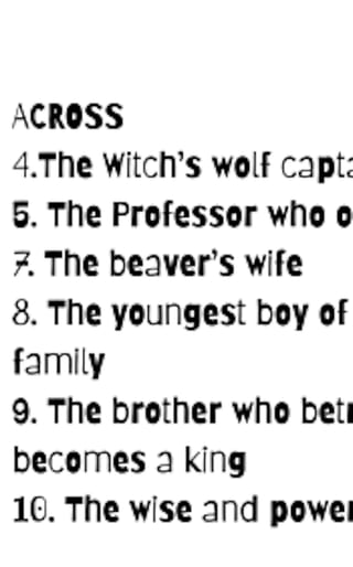 The Lion, The Witch & The Wardrobe Crosssword - image 2 of 2