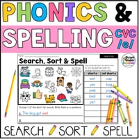 Short E CVC Word Families Phonics, Spelling, and Word Sorting Foundation and  1st grade - thumbnail 1 of 5