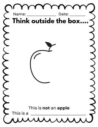 Think Outside The Box Colouring and Drawing Activity (Half Image) - Creative Thinking - image 1 of 4