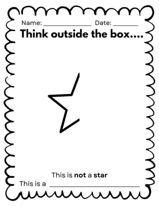 Think Outside The Box Colouring and Drawing Activity (Half Image) - Creative Thinking - image 4 of 4