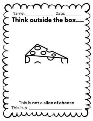 Think Outside The Box Colouring and Drawing Activity (Half Image) - Creative Thinking - image 2 of 4