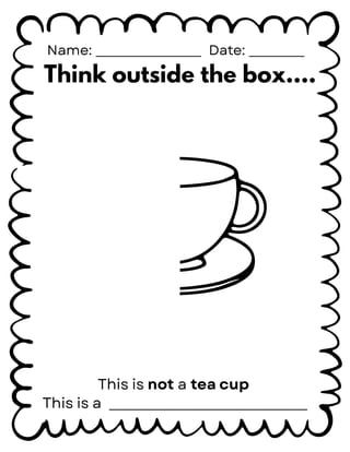 Think Outside The Box Colouring and Drawing Activity (Half Image) - Creative Thinking - image 3 of 4